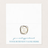 Modern Elegant Turquoise Custom Business Logo    Visitekaartje (Buitenkant ongevouwen)