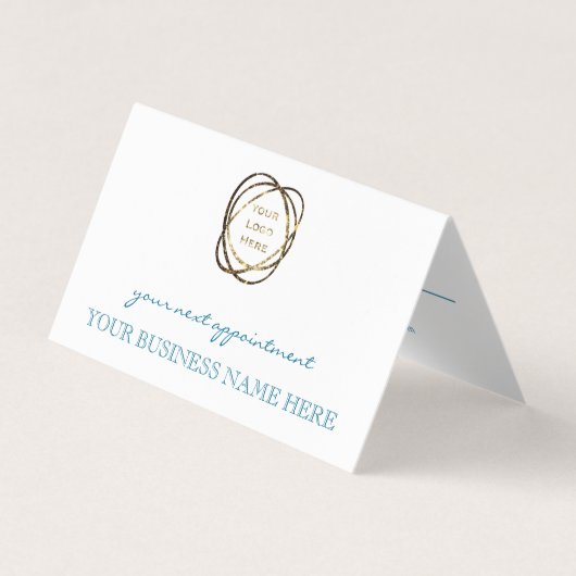 Modern Elegant Turquoise Custom Business Logo    Visitekaartje (Voorkant)