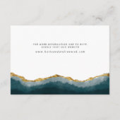 Modern Elegant Turquoise Gold Agate Wedding Informatiekaartje (Achterkant)