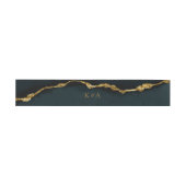 Modern Elegant Turquoise Gold Agate Wedding Uitnodigingen Wikkel (Vlak)