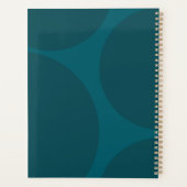 Modern Elegant Turquoise Green Gold Script  Planner (Achterkant)