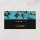 Modern Elegant Turquoise Stone Gold en Black Visitekaartje (Achterkant)