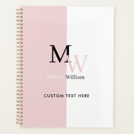 Modern Elegant Two Tone Monogrammed Planner