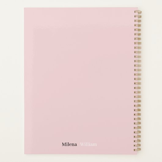 Modern Elegant Two Tone Monogrammed Planner (Achterkant)
