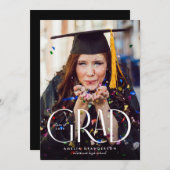 Modern Elegant Type Photo Afstuderen Kaart (Voorkant / Achterkant)