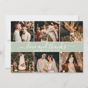 Modern Elegant Typografie 6 Foto Collage Bedankkaart