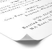 Modern Elegant Typografie Bruiloft Drink Menu Sign Poster (Hoek)