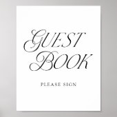 Modern Elegant Typografie Bruiloft Gast Boek Teken Poster (Voorkant)