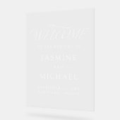 Modern Elegant Typografie Bruiloft Welkom Acryl Bord (Hoek)