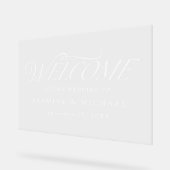 Modern Elegant Typografie Bruiloft Welkom Acryl Bord (Hoek)