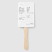 Modern Elegant Typografie Eenvoudig huwelijksprogr Handwaaier (Achterkant)