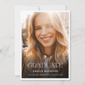 Modern Elegant Typografie Foto Afstuderen Aankondiging (Voorkant)