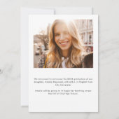 Modern Elegant Typografie Foto Afstuderen Aankondiging (Achterkant)