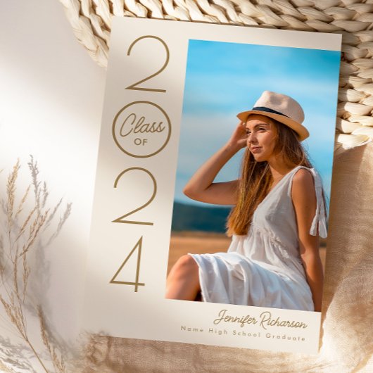 Modern Elegant Typografie Foto Afstuderen Aankondiging