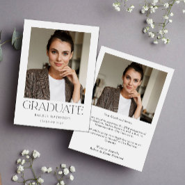 Modern Elegant Typografie Foto Afstuderen Aankondiging