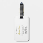 Modern Elegant Typografie Mrs Black White Monogram Bagagelabel (Achterkant verticaal)