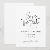 Modern Elegant Typografie Save The Date (Voorkant / Achterkant)