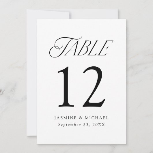 Modern Elegant Typografie Tafelnummer (Voorkant)