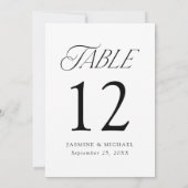 Modern Elegant Typografie Tafelnummer (Achterkant)