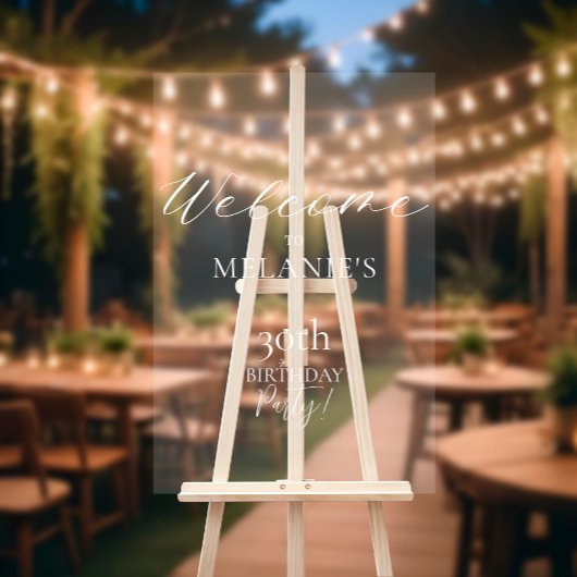 Modern Elegant Typografische Verjaardag Welkom Acryl Bord