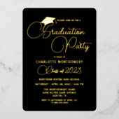 Modern Elegant Typography Afstuderen Invitation Folie Feestdagenkaart (Voorkant)