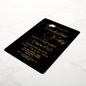 Modern Elegant Typography Afstuderen Invitation Folie Feestdagenkaart (Gedraaid)