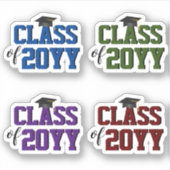 Modern Elegant Typography Afstuderen Sticker (Voorkant)