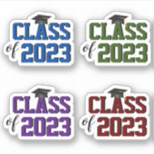 Modern Elegant Typography Afstuderen Sticker (Voorkant)