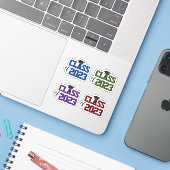 Modern Elegant Typography Afstuderen Sticker (Laptop met iPhone)