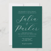 Modern Elegant Typography Emerald Green Wedding Kaart (Voorkant)