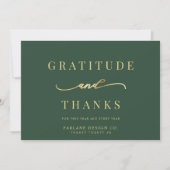 Modern Elegant Typography Gratitude Business Logo Feestdagenkaart (Voorkant)