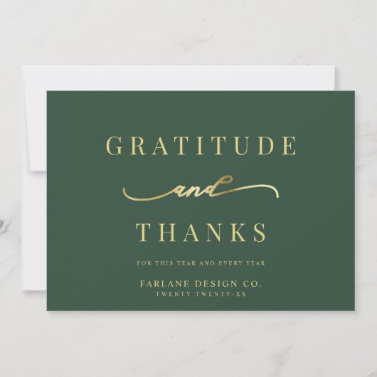Modern Elegant Typography Gratitude Business Logo Feestdagenkaart (Voorkant)