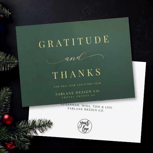 Modern Elegant Typography Gratitude Business Logo Feestdagenkaart