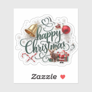 Modern elegant typography happy christmas sticker