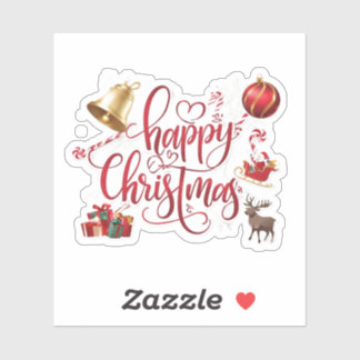 Modern elegant typography happy christmas sticker