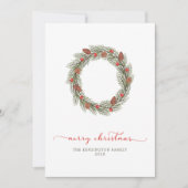 Modern Elegant Typography Merry Kerstmis Wreath (Voorkant)