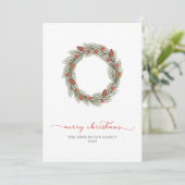 Modern Elegant Typography Merry Kerstmis Wreath (Staand voorkant)