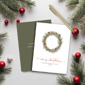 Modern Elegant Typography Merry Kerstmis Wreath