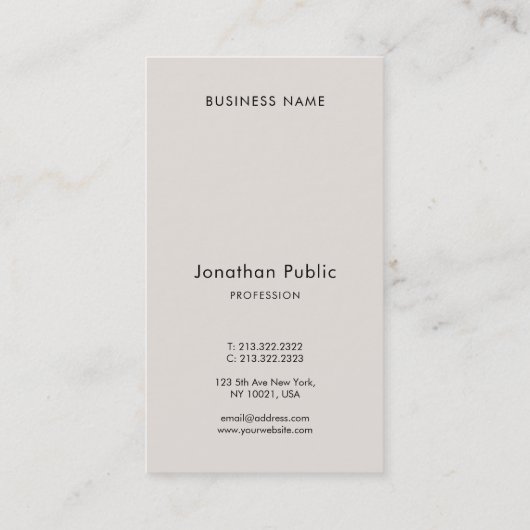 Modern Elegant Typography Minimalist Vertical Visitekaartje (Achterkant)
