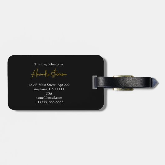 Modern Elegant Typography Mrs Last Name Monogram Bagagelabel (Achterkant horizontaal)