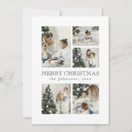  Modern Elegant Typography Photo Collage Christmas Feestdagenkaart