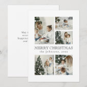  Modern Elegant Typography Photo Collage Christmas Feestdagenkaart (Voorkant / Achterkant)