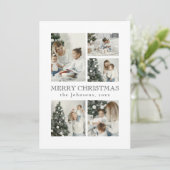  Modern Elegant Typography Photo Collage Christmas Feestdagenkaart (Staand voorkant)