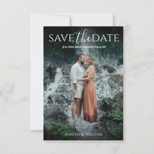 Modern Elegant Typography Photo  Save The Date (Voorkant)
