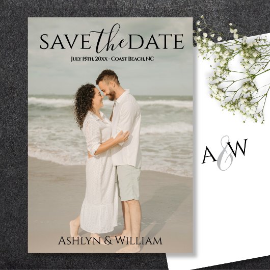Modern Elegant Typography Photo  Save The Date