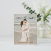 Modern Elegant Typography Photo Save the Date Briefkaart (Staand voorkant)