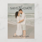 Modern Elegant Typography Photo Save the Date Briefkaart (Voorkant)