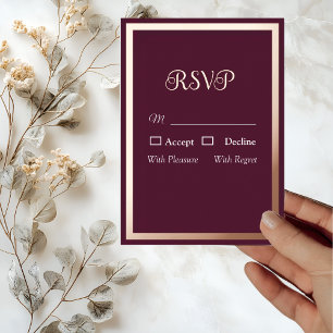 Modern Elegant Typography Rose Gold RSVP Card Folie Uitnodiging