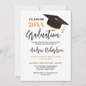 Modern Elegant Typography Tassel Graduation Party Kaart (Voorkant)