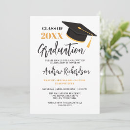 Modern Elegant Typography Tassel Graduation Party Kaart